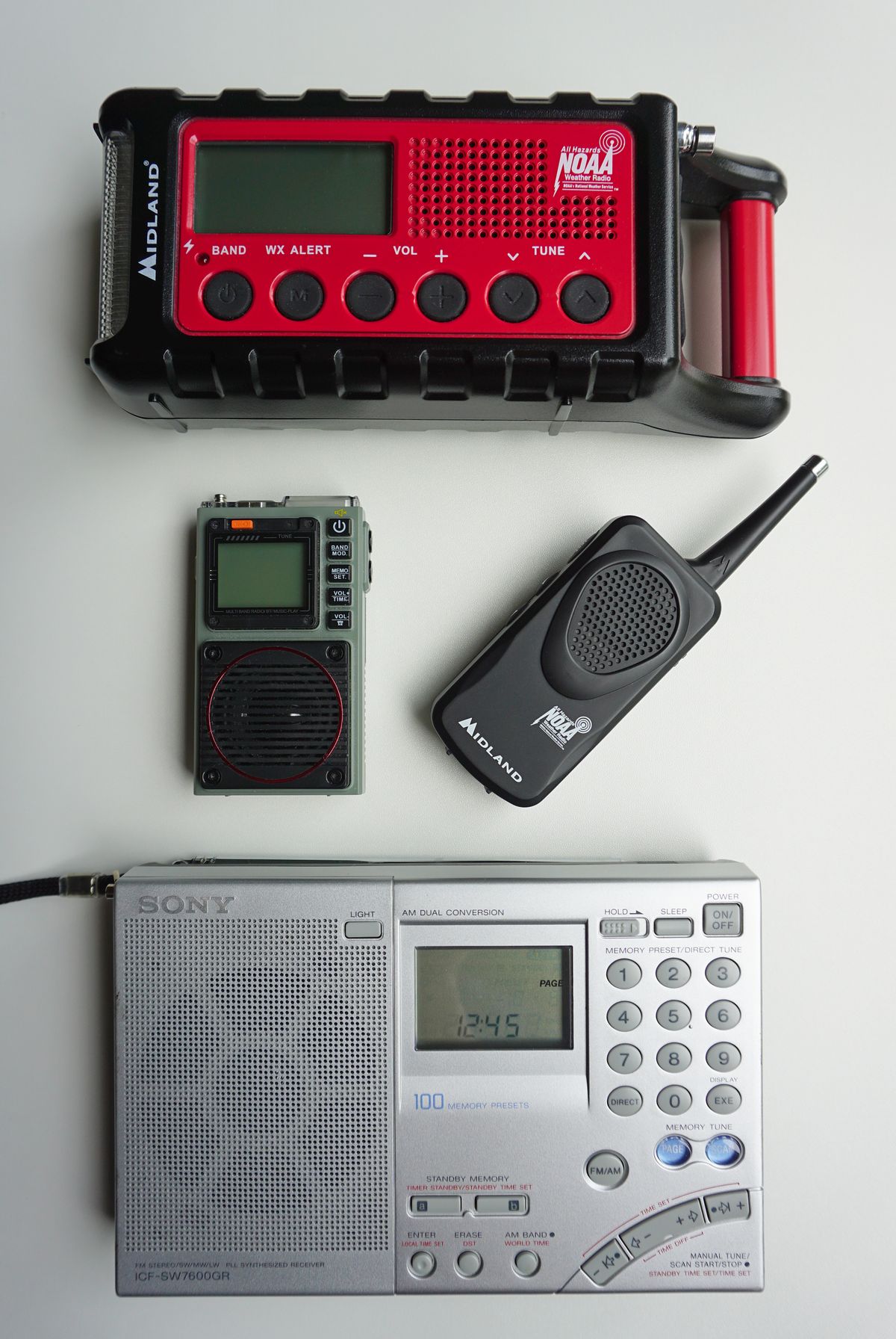 Verschiedene Notfallradios